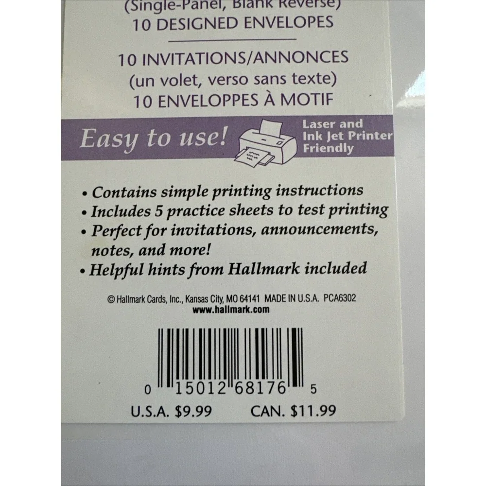 VTG Hallmark Printable 10 Invitations/ Announcement Cards & Envelope| USA |2 Box